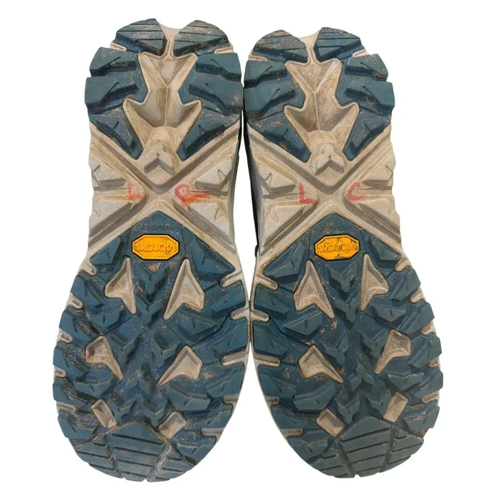 HOKA Trail Code GTX 8.5 B Blue lightweight waterproof hiking boots Vibram shoes